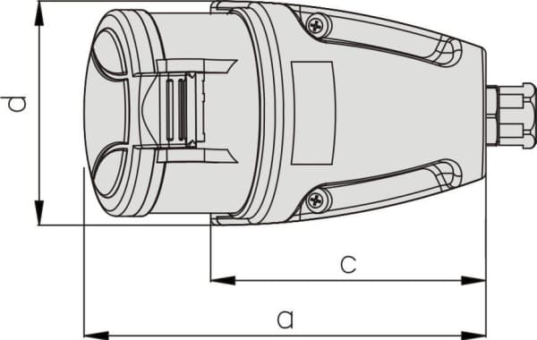 Elektromet MINI kiinteä pistorasia kuristimella punainen GSM-16/4 4P 16A 400V (921861)