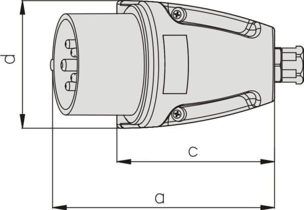 Kiinteä pistoke 32A 5P 400V punainen 6h IP44 WSM 32/5 922065