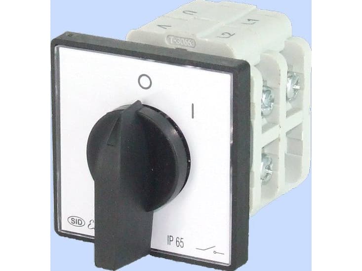 Elektromet Cam switch 0-1 3P 25A IP65 Bend 25-12 with plate (922503)