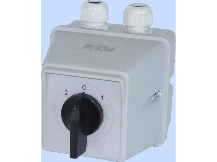 Electromet Cam switch 2-0-1 3P 63A IP44 LK 63-73 in housing (926373)
