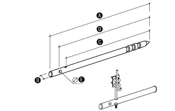 Stringstang L-300mm fi 20mm 28,3 OC /92800301/