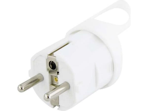 Emos 10/16A 250V 2P+Z kulmapistoke kahvalla valkoinen EM-GRC-02 (P0039)
