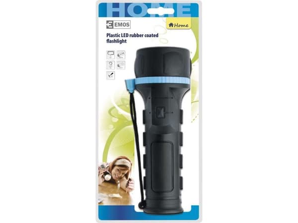 Emos P3862, Käsikokoinen taskulamppu, Musta, Sininen, Muovi, Kumi, LED, 1 lamppua, 3 W
