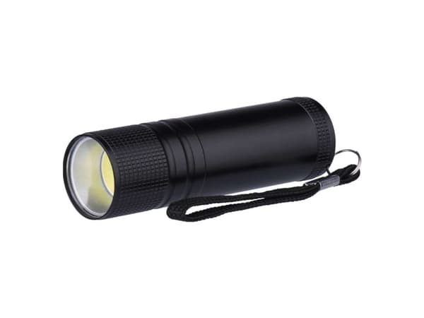 Emos P3894, Käsikokoinen taskulamppu, Musta, Alumiini, COB LED, 1 lamppua, 3 W