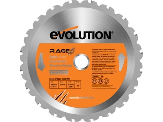 Evolution TCT fleroppgavesag RAGE 185 mm 20z (EVO-185-MULTI)