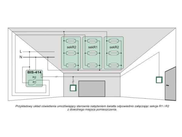 F&F BIS-414i sekvensielt bistabilt relé for DIN-skinne 1-funk230V eller 24V AC/DC, I=2x16A InRush 160A/20ms kontakt 2x1P skrueterminaler 1 modul