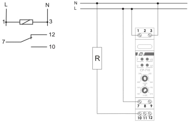 F&F Enfas-spänningsrelä 16A 230V - CP-710