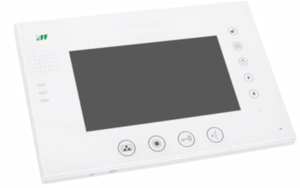 F&F Video door phone monitor 7 inches color with memory, touch, white, glass