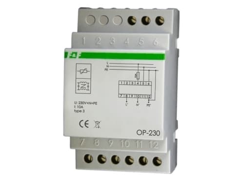 F&amp;F Ylijännitesuoja D, jossa on m häiriösuodatin 2P 1kV OP-230