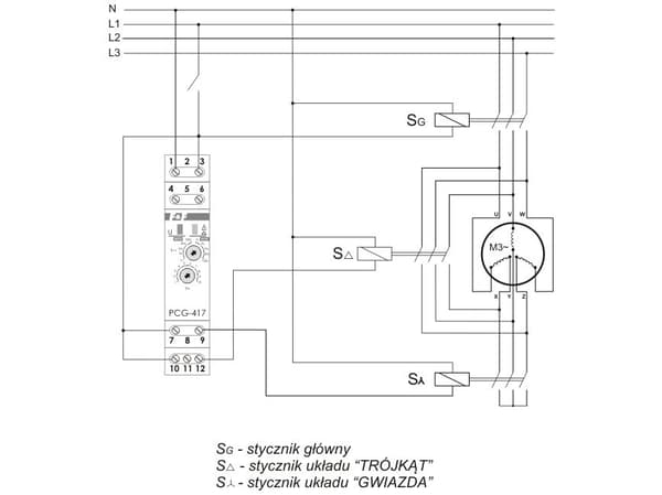 Tidsrelä 2Z 8A 1-1000sek 230V AC, 24V AC/DC star-delta PCG-417DUO