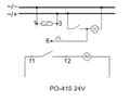 Pikkukuva 3 / 3: Aikarele 1P 10A 1-15min 24V AC/DC viivästetty pudotus PO-415-24V