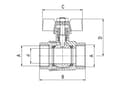 Pikkukuva 3 / 3: Ferro 1/2" vesimutterin palloventtiili KM1