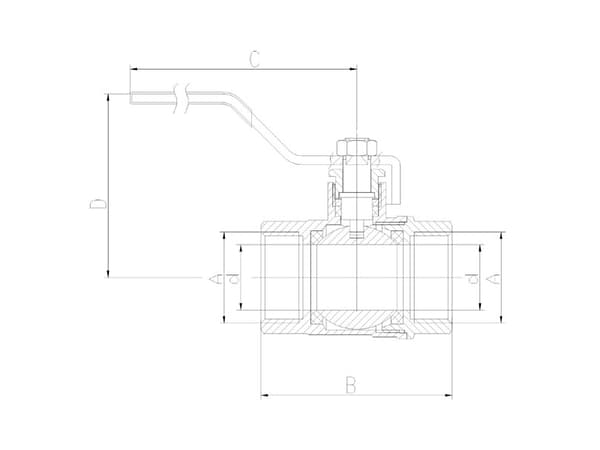 Ferropalloventtiili, jossa on mutteri ja mutterikahva 5/4" ( KP4 )