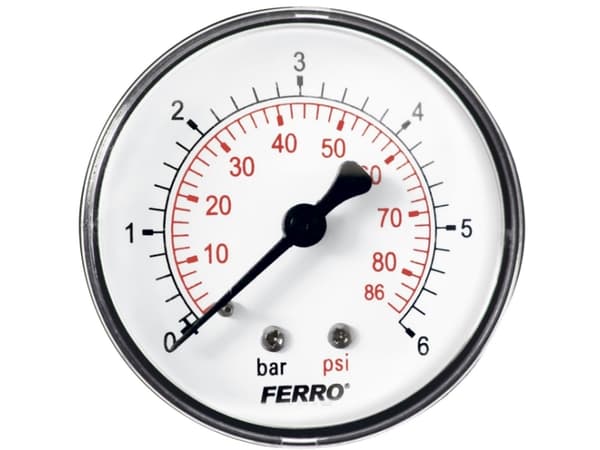 Ferro Manometr 63mm 1/4" 0-6bar aksialt tylny - M6306A