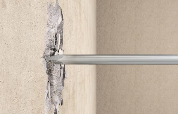 Fischer 504286, Rotasjons hammer, Flat meisel-borekrone, 2,5 cm, 400 mm, Flis, Murverk, Naturstein, Betong, 6 mm