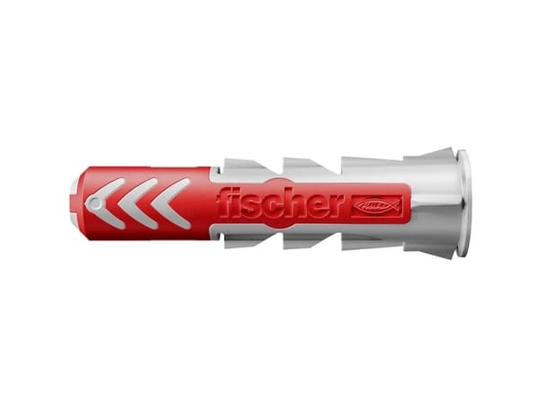 Fischer DuoPower, Väggplugg, Autoklaverad lättbetong, Tegel, Betong, Murverk, Gipsskivor, Nylon, Grå, Röd, 1,4 cm, 70 mm