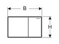 Pikkukuva 3 / 5: Geberit 115.640.GH.1, Huuhtelulevy, Kromi, Geberit, 214 mm, 25 mm, 132 mm