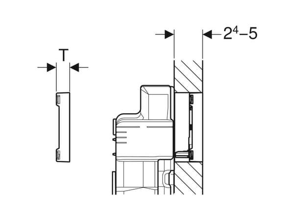 Geberit 115.640.SI.1, Skylleplate, Hvit, Kromfarget, Geberit, 214 mm, 25 mm, 132 mm