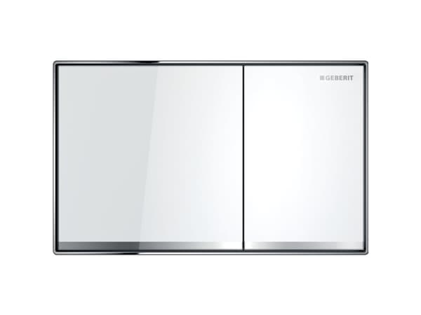 Geberit 115.640.SI.1, Skylleplate, Hvit, Kromfarget, Geberit, 214 mm, 25 mm, 132 mm