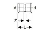 Geberit Muff Mapress Copper Gas 28mm (34604)