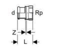 Pikkukuva 4 / 4: Geberit Zlaczka Mapress kuparikaasu 18mm przezowa ja GW 1/2" (34684) (34684)