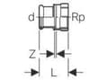 Miniatyrbilde 4 av 4: Overgang cug Mapress 18-3/4'' m/m t/gas