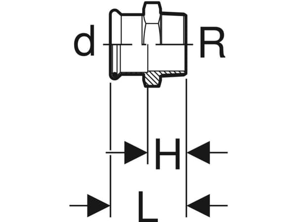 Geberit 61704, Slangekontakt, Kopper