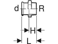 Miniatyrbilde 3 av 5: Geberit 61708, Slangekontakt, Kopper