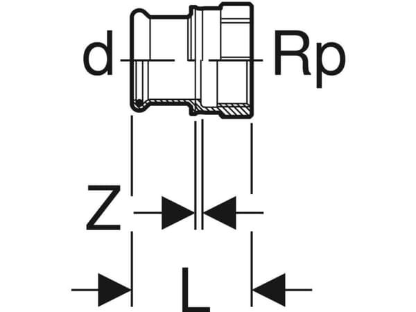 Geberit 61805, Slangekontakt, 1/2", Kopper