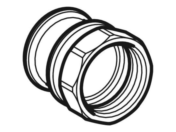 Geberit 61805, Slangekontakt, 1/2", Kopper