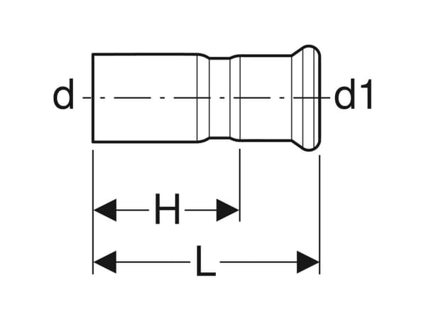 Geberit 62308, Slangekontakt, Kopper