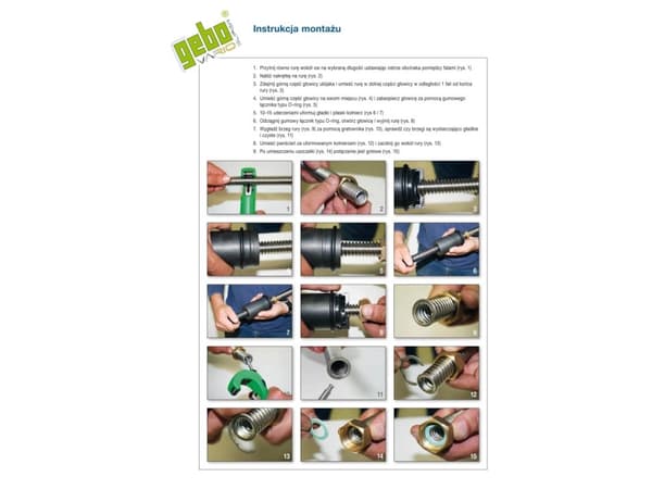 Gebo korrugert rør DN16 AISI316l med en 3/4" mutter 4mb SVW16.4