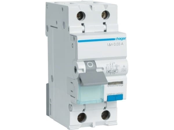 Hager Polo Hager Reststrømbryter 1 + N 10A C 0,03A A ADA910D