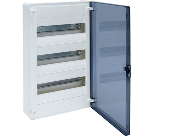 Hager Polo Hager Moduulikytkintaulu Golf 3x12 pinta IP40 läpinäkyvä ovi VS312TD