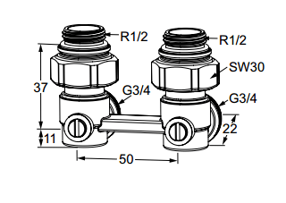 Heimeier liitos Vekotrim kulma 1/2" (0565-50.000)