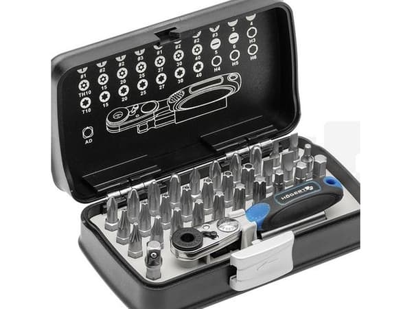 Högert Technik ruuvimeisselit 1/4" teräs S2 räikkä 33 kpl (HT1R460)