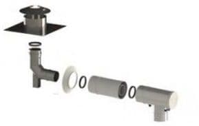 Jeremias Air-flue gas set in the chimney shaft 80/125 with an extension inspection tee (60/100-80/125)