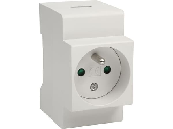 Modulaarinen huoltopistorasia 2P+Z 16A 250V DIN-kiskoon KMFS-16A 19490