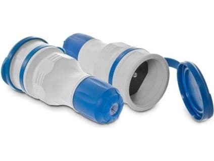KEL Kannettava pistorasia läpällä 16A 2P+Z 250V IP54 harmaa/sininen GN-54 (W-97979) (W-97979)