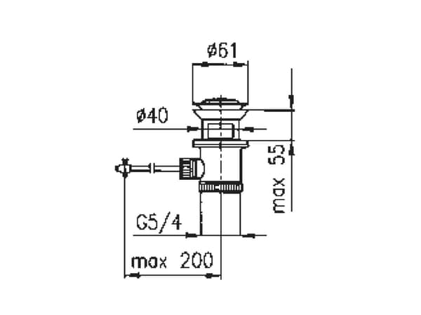 KFA Automaattinen tulppa vetonarulla 5/4" pieni kromi (660-054-00)