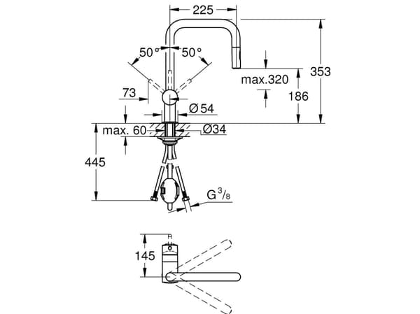 GROHE Minta, Kromfarget, 1 stykker