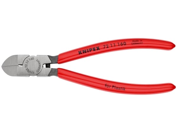 Knipex 72 11 160, Diagonal tang, Kromvanadiumstål, Plast, Rød, 160 mm, 156 g