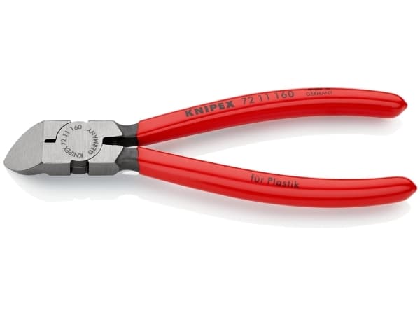 Knipex 72 11 160, Diagonal tang, Kromvanadiumstål, Plast, Rød, 160 mm, 156 g
