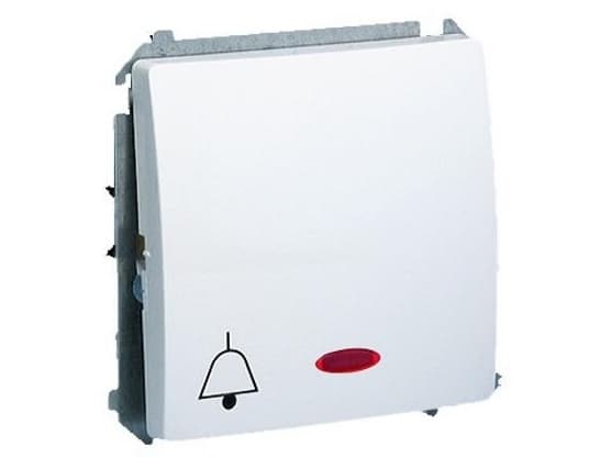 Kontakt-Simon BMD1L.01/11, Tryckknappsbrytare, Plast, Vit, IP20, IP44, 250 V, 10 A