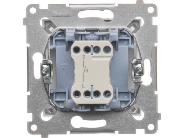 Kontakt-Simon DD1.01/43, Tryckknappsbrytare, Plast, Silver, IP20, IP44, 250 V, 10 A