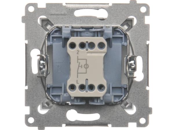 Kontakt-Simon DD1L.01/43, Painikekytkin, Muovi, Hopea, IP20, IP44, 250 V, 10 A