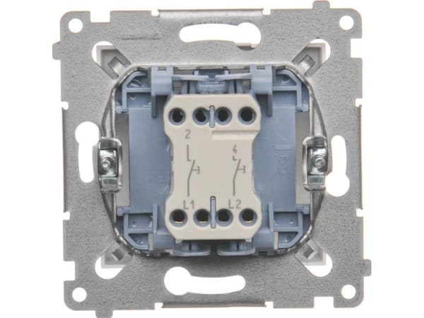 Kontakt-Simon DP2.01/11, Tryckknappsbrytare, Plast, Vit, IP20, IP44, 250 V, 10 A