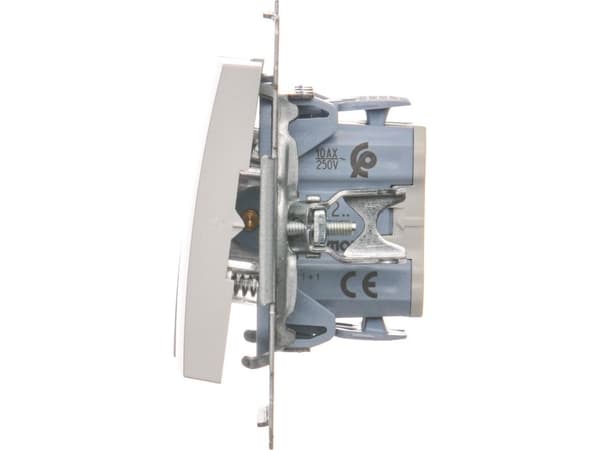 Kontakt-Simon DP2.01/11, Tryckknappsbrytare, Plast, Vit, IP20, IP44, 250 V, 10 A