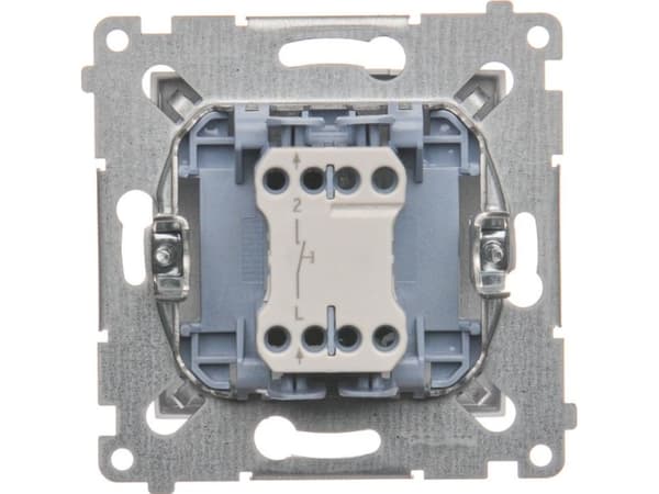 Kontakt-Simon DS1.01/43, Tryckknappsbrytare, Plast, Silver, IP20, IP44, 250 V, 10 A