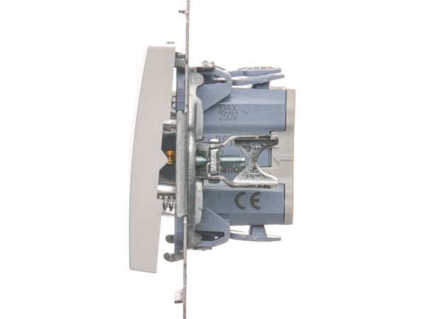 Kontakt-Simon DS1L.01/11, Tryckknappsbrytare, Plast, Vit, IP20, IP44, 250 V, 10 A